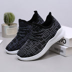 Women's Breathable Casual Sneakers with Trendy Knit Design