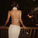 Women's Elegant Wrap Top and Skirt Set