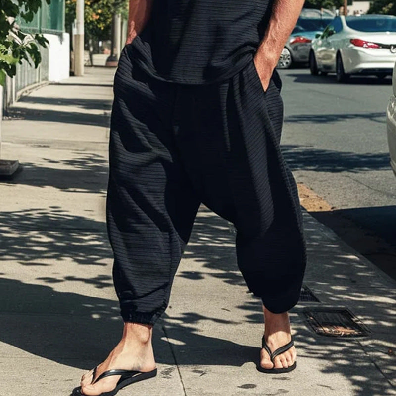 Men's Two-Piece Textured Jersey Lounge Set