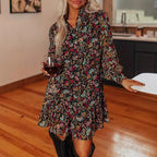 Women's Blouse Dress with Floral Design