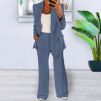 Women's Elegant and Loose Blazer Set with Wide Pants