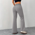 Women's High-Waisted Flared Lounge Pants with Elastic Drawstring