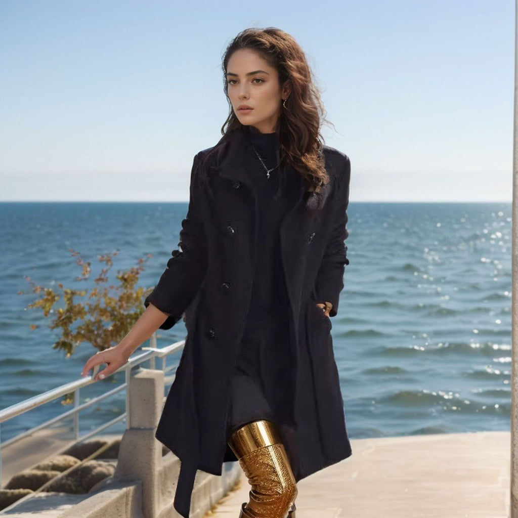 Women's Elegant Trench Coat with Stylish Details and Casual Fit