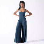 Women's Wide-Leg Jumpsuit with Deep Back
