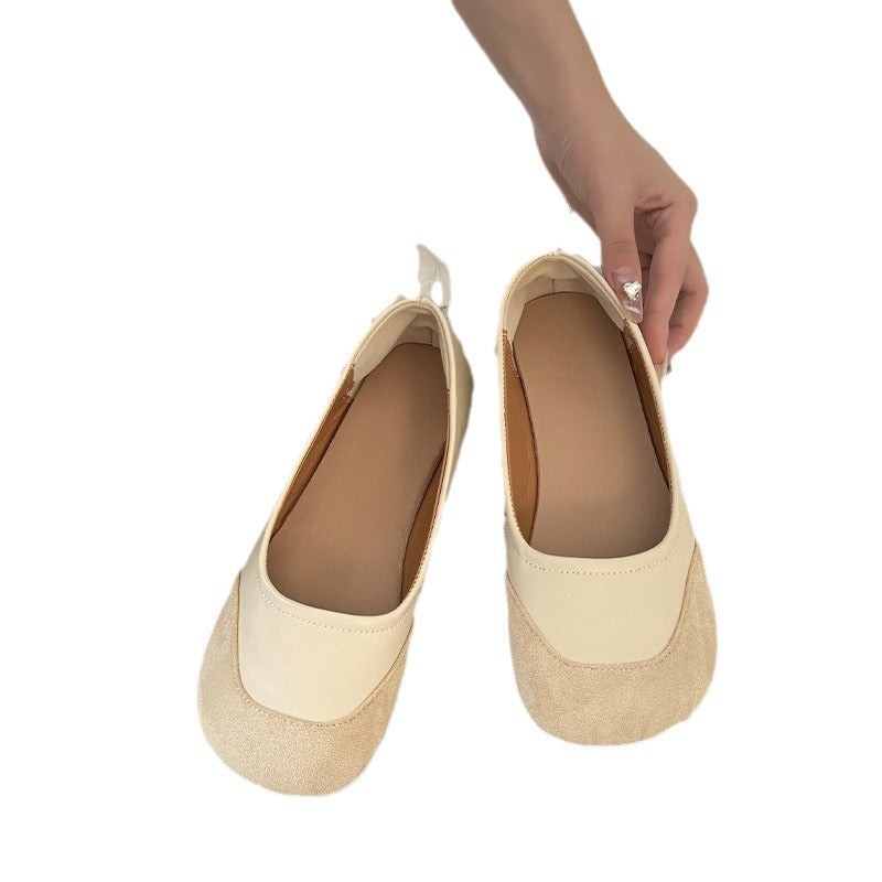 Women's Suede Ballet Flats with Non-Slip Sole