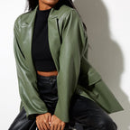 Women's Elegant and Stylish Faux Leather Jacket