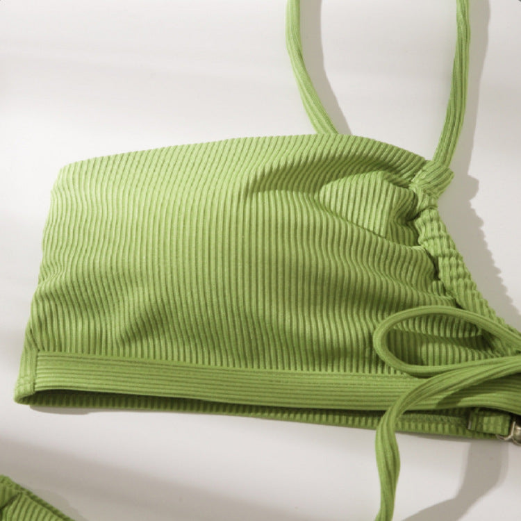 Women's Bandeau Bikini with Double Straps and Ties