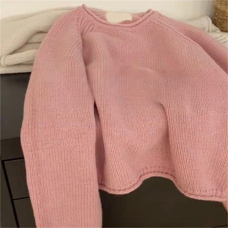Women's Cozy Oversized Pullover in High-Quality Cotton with Ribbed Details