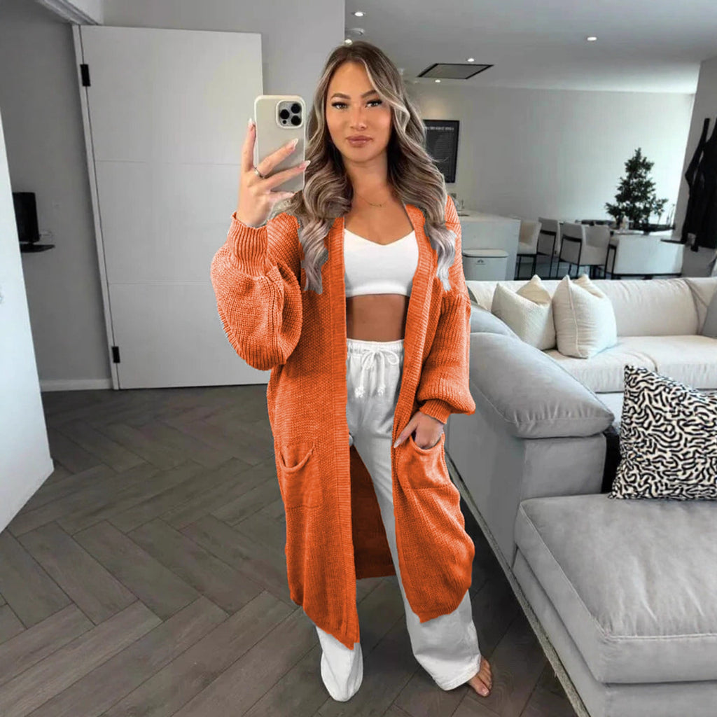 Women's Casual Knit Coat with Deep Pockets