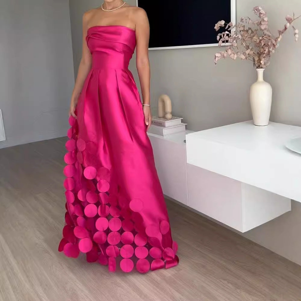 Women's Layered Evening Dress with Refined Details