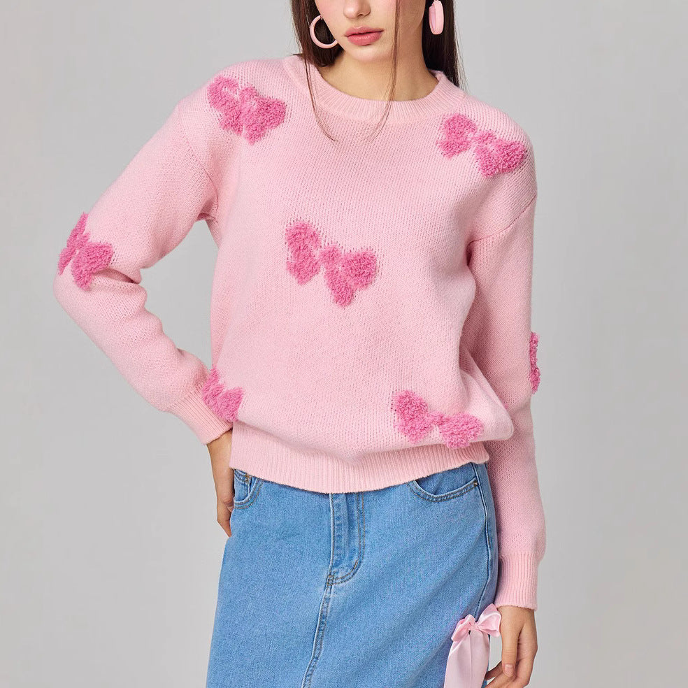 Women's Cozy Sweater with Modern Heart Design and Soft Knit