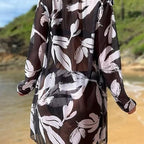 Women's Floral Bandeau Bikini with Matching Cover-Up