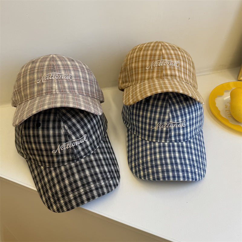 Men's Checkered Cotton Baseball Cap
