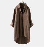 Casual Long-Sleeve Button-Down Blouse