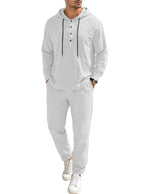 Men's Relaxed Hoodie Henley Leisure Suit