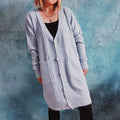 Women's Chunky Knit Cardigan with Modern Button Details and Casual Fit