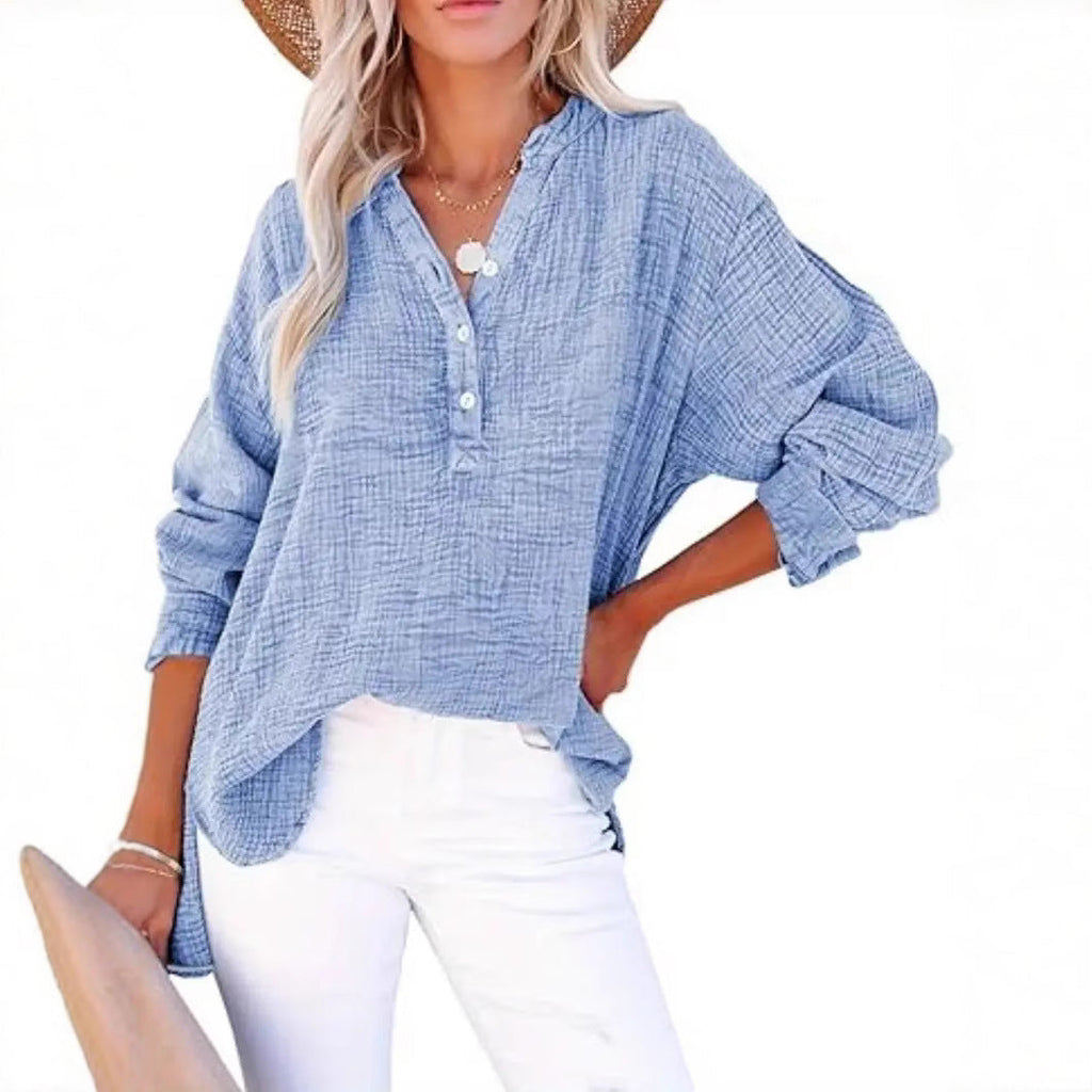 Casual Cotton Button-Down Blouse