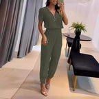 Women's Jumpsuit with High Neck and Side Zipper