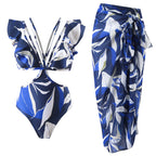 Women's Swimsuit with Wrap Design and Ruffle Details
