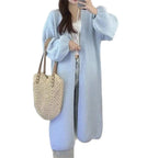 Long Women's Knit Jumpsuit with Dropped Shoulders