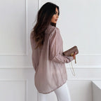 Women's Casual Blouse with Delicate Shimmer
