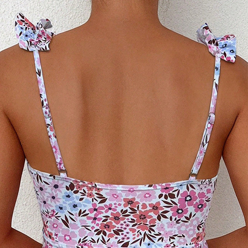 Women's Swimsuit with Ruffle Design and Floral Print