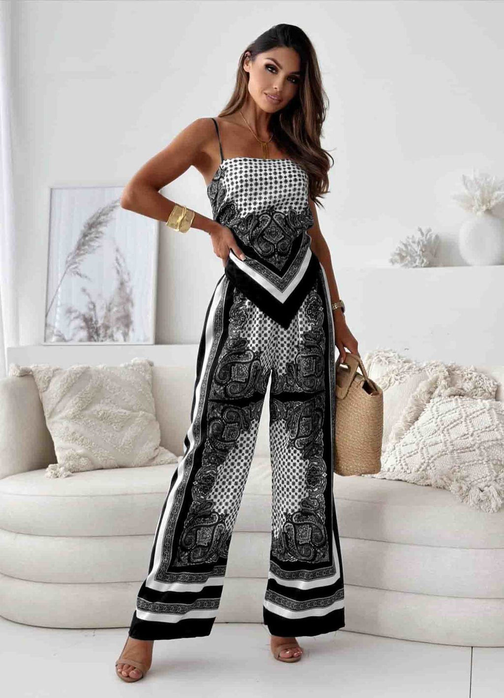 Women's Boho Wide-Leg Jumpsuit
