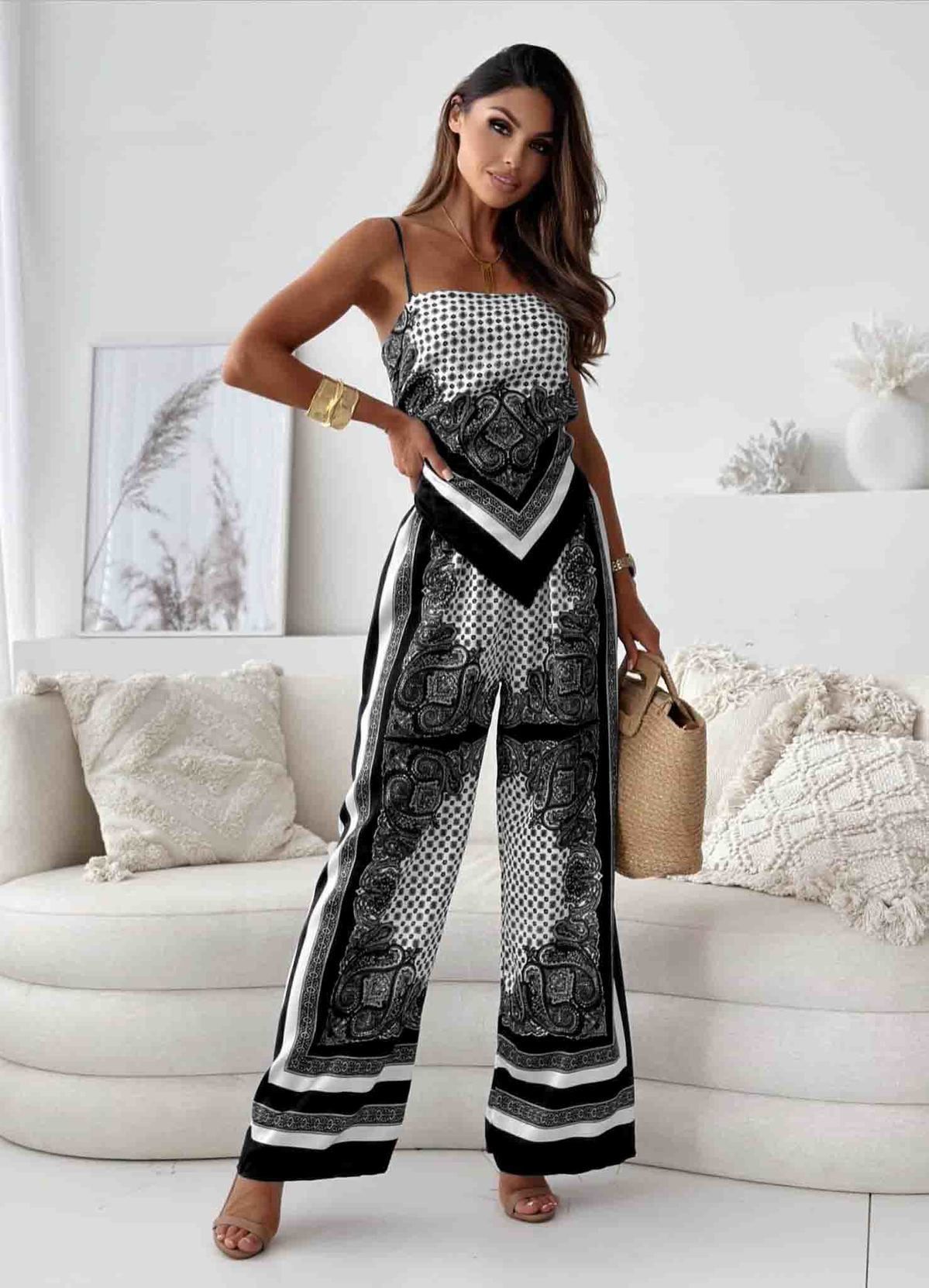 Women's Boho Wide-Leg Jumpsuit