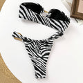 Women's Bandeau Bikini with High-Quality Gold Detail and Elastic Cut