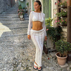 Elegant and Airy Crop Top with Matching Maxi Skirt