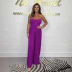 Elegant Jumpsuit with Deep Neckline and Pleated Details