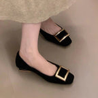 Women's Ballet Flats with Elegant Buckle Detail