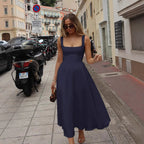 A-Line Maxi Dress with Square Neckline