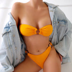Women's Bandeau Bikini with Fashionable Ring Details