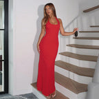 Women's Floor-Length Summer Dress with Boat Neck