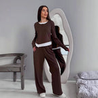 Women's Cozy Leisure Set with Sporty Design