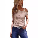 Women's Asymmetrical Top with Decorative Strap