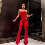 Elegant Fitted Jumpsuit with Shimmering Appliqués