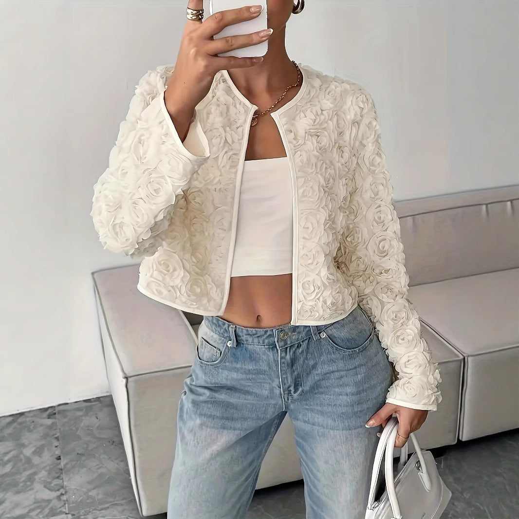 Women's Floral Appliqué Jacket