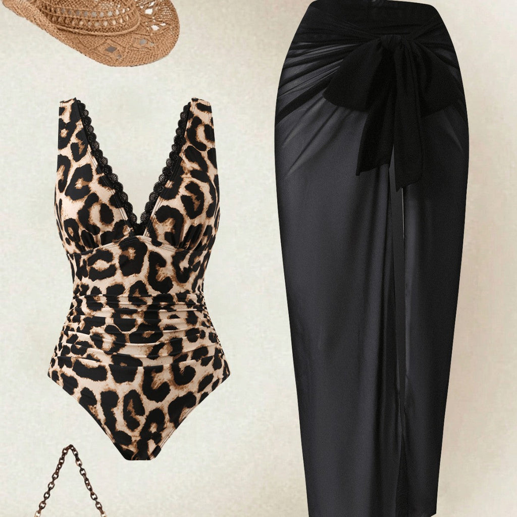 Women's Swimsuit with Draped Skirt