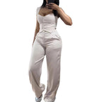 Women's Form-Fitting Jumpsuit with Tailored Cut and Button Placket