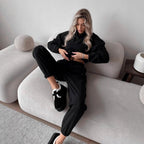 Women's Fleece Jogging Suit with High Collar