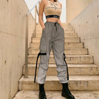 Women's Cargo Pants with Adjustable Waist and Practical Pockets