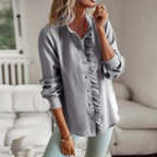 Women's Casual Blouse with Ruffle Details