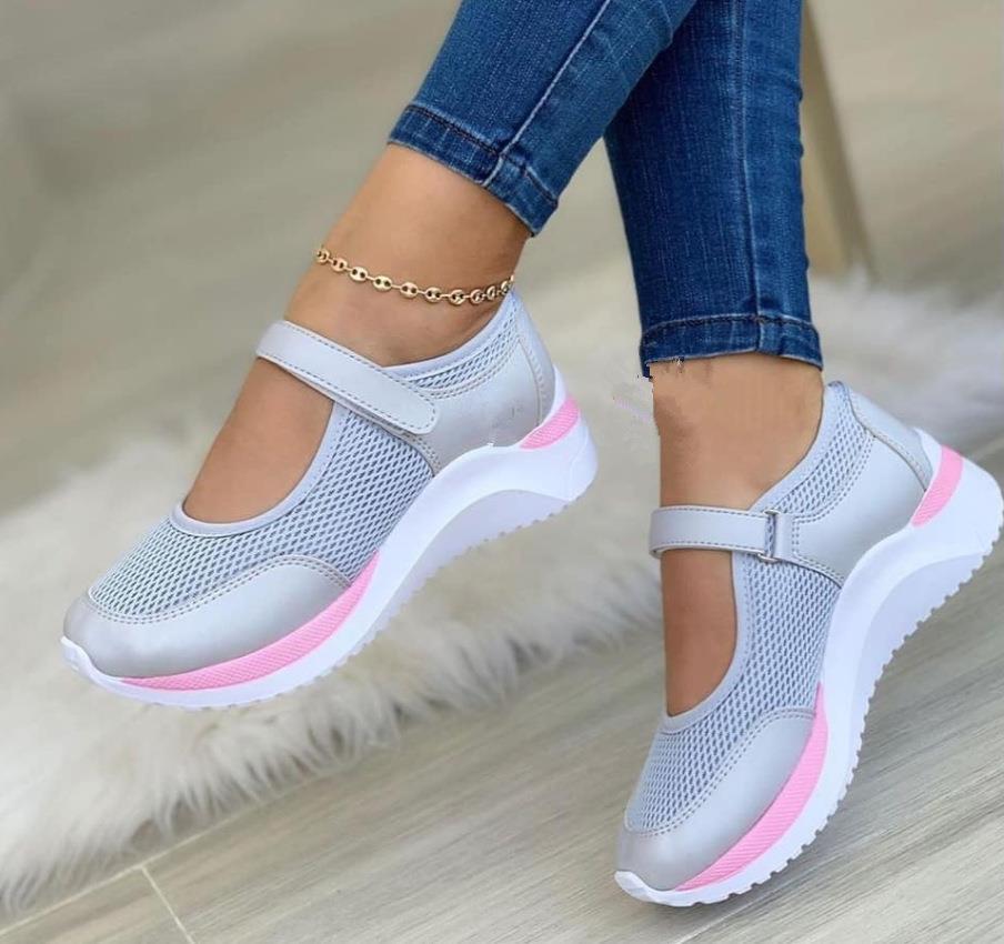 Women's Breathable Sports Shoes with Velcro Cuff