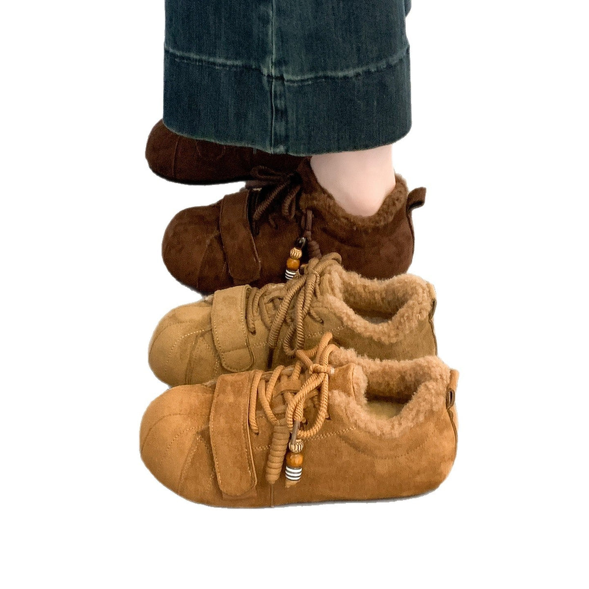 Women's Comfortable Fleece Sneakers with Plush Lining