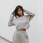 Lounge Set with Cropped Top and Wide-Leg Pants