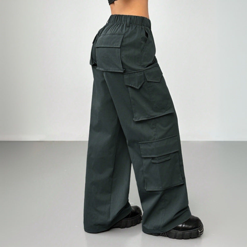 Women's Wide Leg Cargo Pants with Pockets