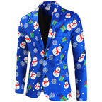 Women's Festive Suit Set with Luxurious Christmas Pattern