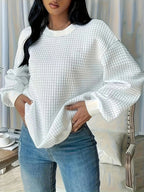 Women's Casual Oversized Sweater with Textured Design